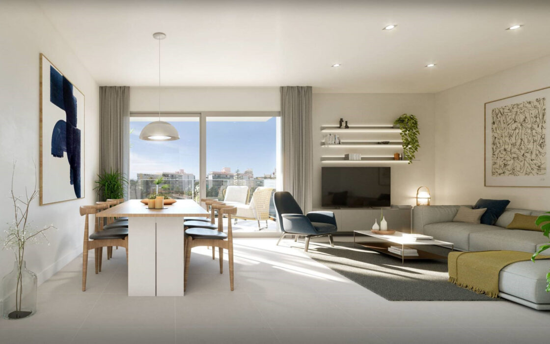 Трехкомнатная квартира с террасой в Бенальмадене 119 кв.м