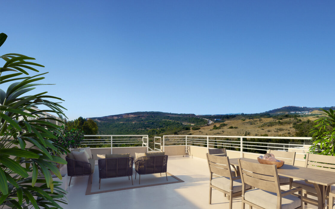 Квартира 2 спальни в Эстепоне с террасой у гольф-поля