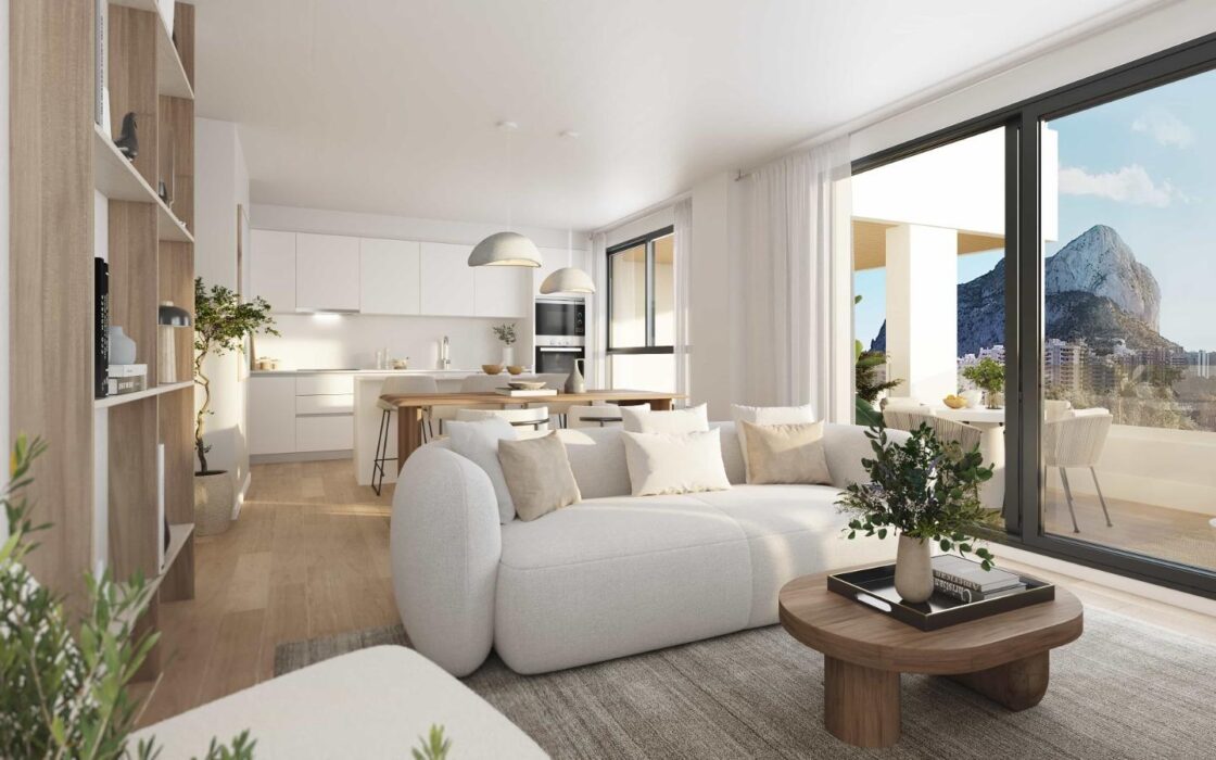 Квартири з 2-3 спальнями біля моря в Кальпе з терасою