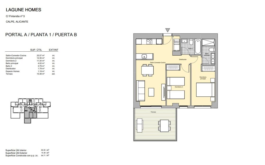 Квартири з 2-3 спальнями біля моря в Кальпе з терасою