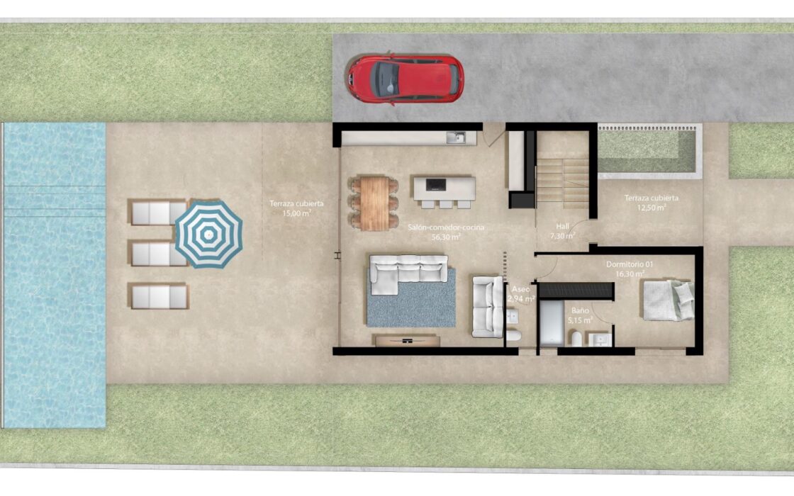 Вилла в Ориуэла Коста 216 кв.м у моря з видом і басейном