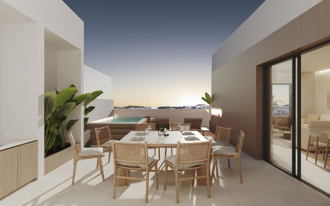 Трёхспальные апартаменты с террасой в Сан-Педро де Алькантара