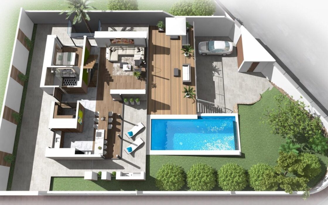 Новий будинок з терасами в Сьюдад-Кесада 350 кв.м