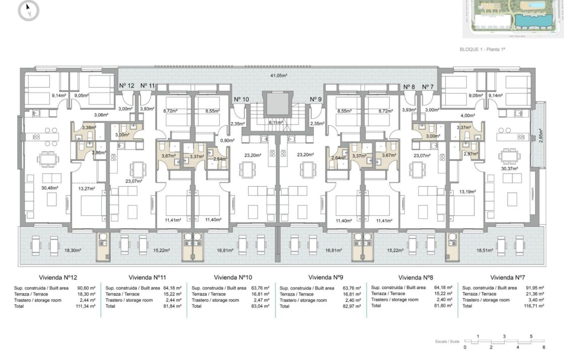 Новий комплекс в Піллар-де-ла-Орадада з терасами 66 кв.м