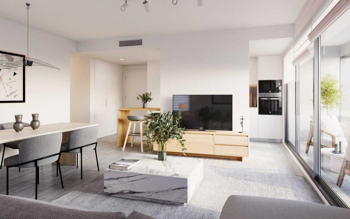 Будинки нової забудови в Аліканте з терасами біля моря