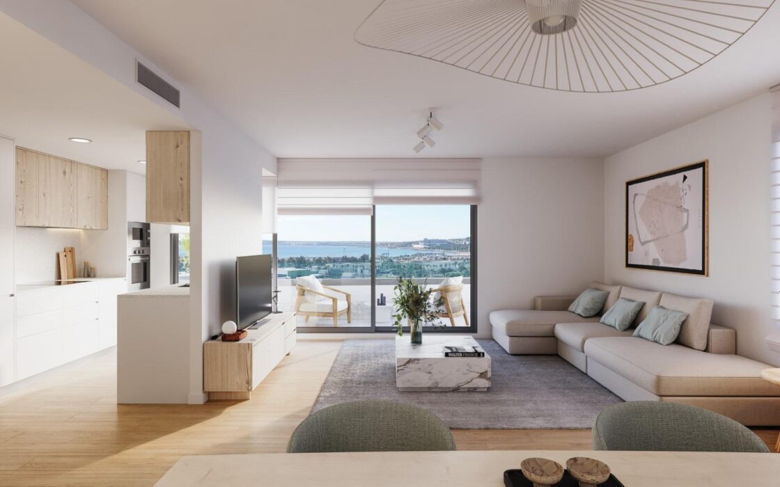 Будинки нової забудови в Аліканте з терасами біля моря