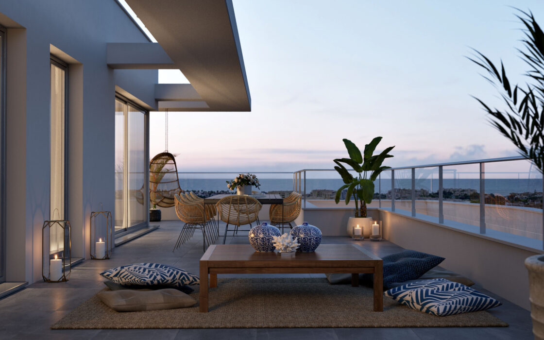 Трехспальные апартаменты в новостройке Михас Коста с террасой