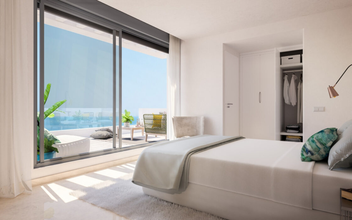 Двухспальные апартаменты на первом этаже в Михас-Коста с террасой 69.83 кв.м