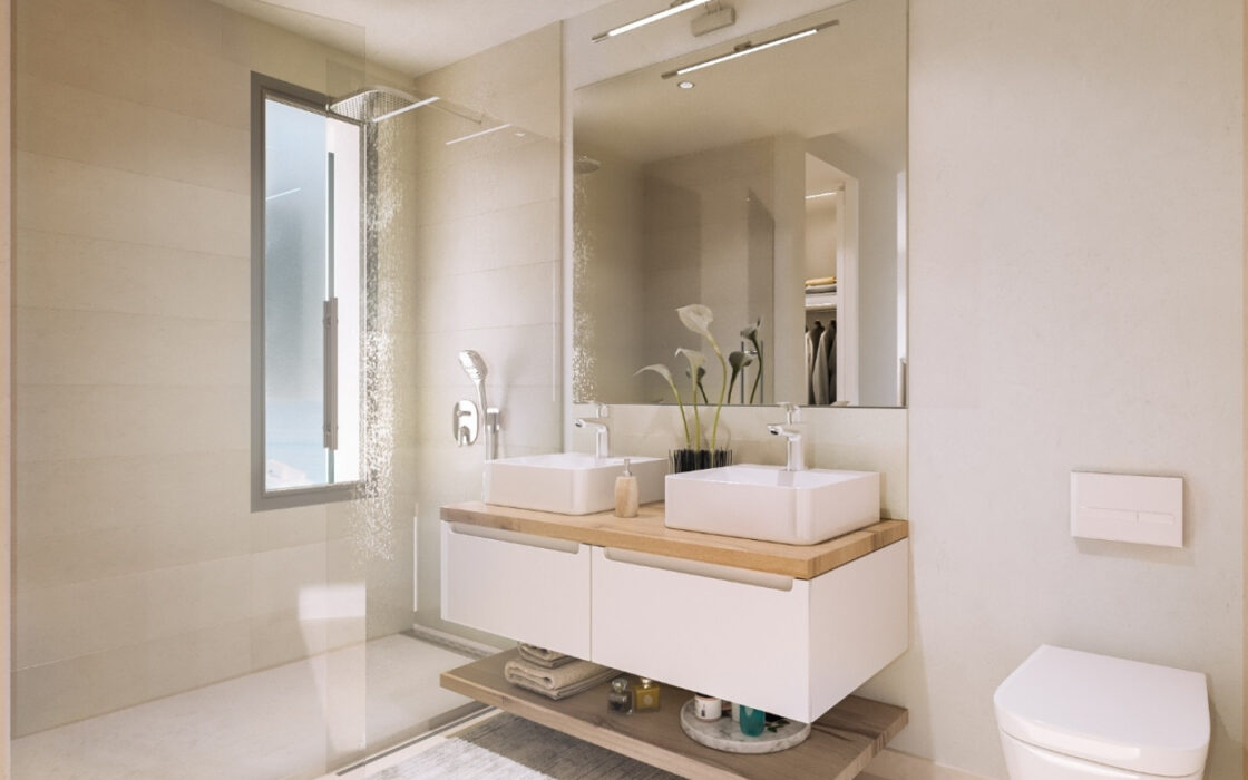 Двухспальные апартаменты на первом этаже в Михас-Коста с террасой 69.83 кв.м