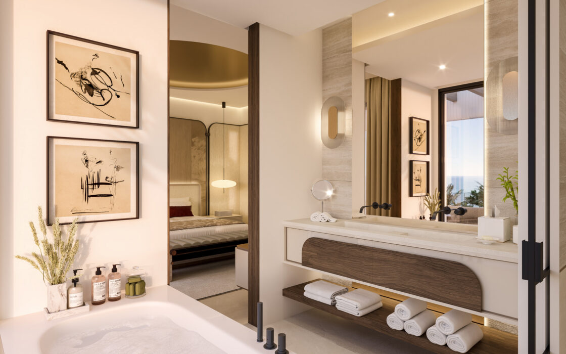 Трехспальные апартаменты с террасой на пляже в Марбелье