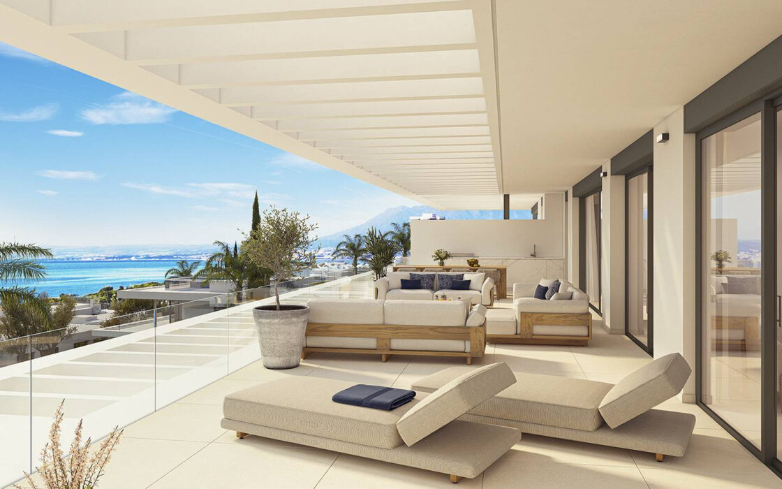 Новый комплекс в Марбелье, 135 кв.м, с террасой и видом