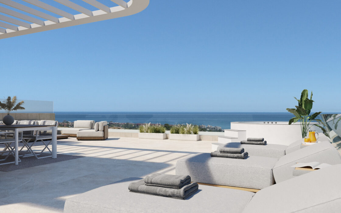 Нові квартири в Естепоні з терасою 107 кв.м. біля моря