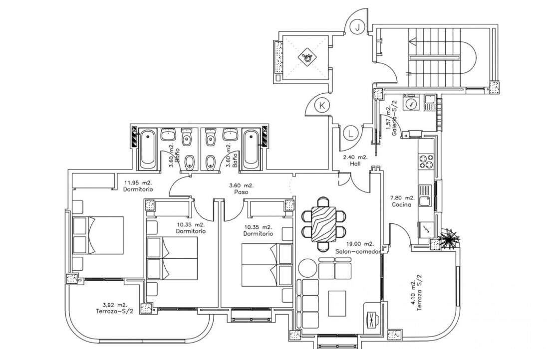 Квартири у моря з видом в Ла-Манзі, 90 кв.м, новобудова